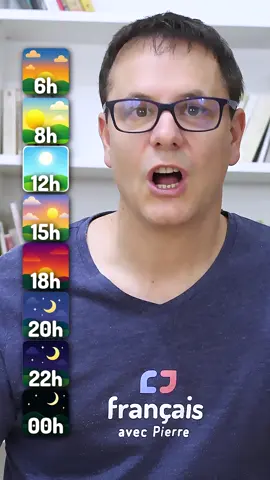 A post by @francaisavecpierre on TikTok caption: Apprends les moments de la journée en français ! 😉 #francaisavecpierre #francais #learnfrench #parlerfrancais #vocabulaire