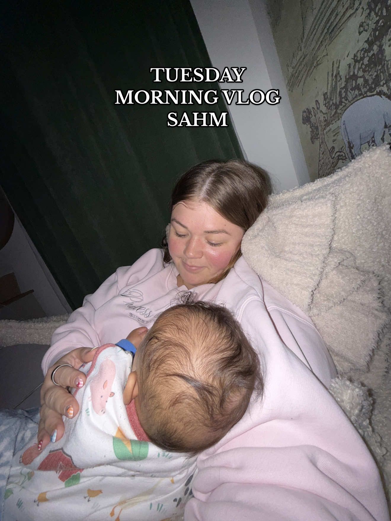 A post by @_samanthajo_ on TikTok caption: there’s no routine in this house ✨we go with the flow ✨🧸☕️ #firsttimemom #newmom #4monthsold #youngmom #DayInMyLife #morningvlog #comedy #realisticmorning #sahm #stayathomemom 