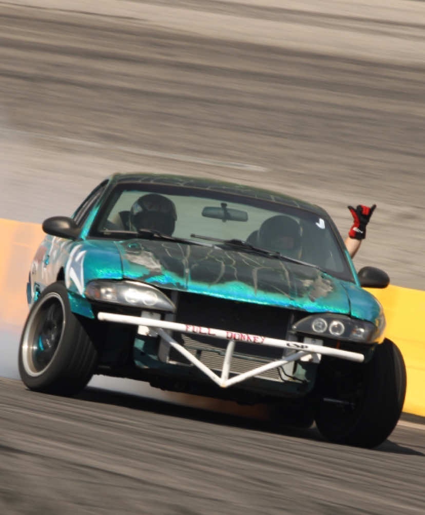 A post by @tevin_baysa on TikTok caption: 10 minutes after I blew my motor into pieces all over the track, my man Mazi told me to go out in his sn95. We made the most of our last 30 minutes of track time and just swapped seats after every few laps until the car was too hot to keep going. @Catch My Drift was super nice and let us run for a little bit longer than scheduled too 🫡🤙 