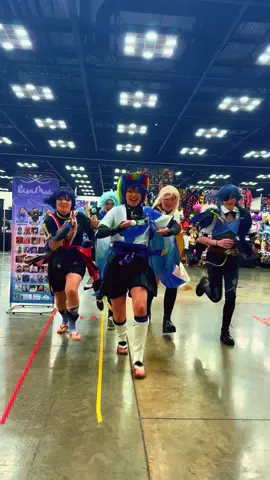 A post by @chalupasforlife on TikTok caption: This video will make sense after you see my new music video “Cooked” dropping next week. This cosplay squad ruled❤️#wanderer #scaramouche #GenshinImpact #voiceactor #weebcon2025 #handheart 