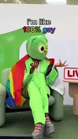 A post by @duolingo on TikTok caption: like duh #duolingo #pride #duolingay 