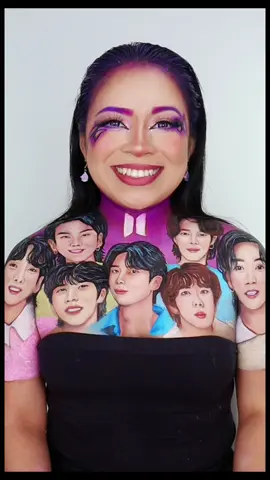 A post by @marcelaperaz on TikTok caption: BTS IS BACK 💜🤩 un maquillaje de 2023 que fue viral gracias a ti Army #bts #bangtan #army #marcelaperaz 