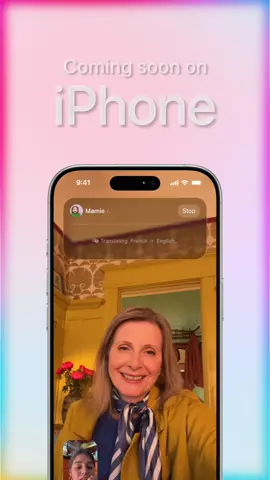 A post by @apple on TikTok caption: Translate your convos live. Yes, live. This fall, Apple Intelligence will translate your conversations live on FaceTime, in text messages, and on calls. Learn more at www.apple.com/os. “Only You” by Ginger Root #iPadOS26 #WWDC25 #Apple #iOS26 #macOS26 #AppleIntelligence #LiveTranslation