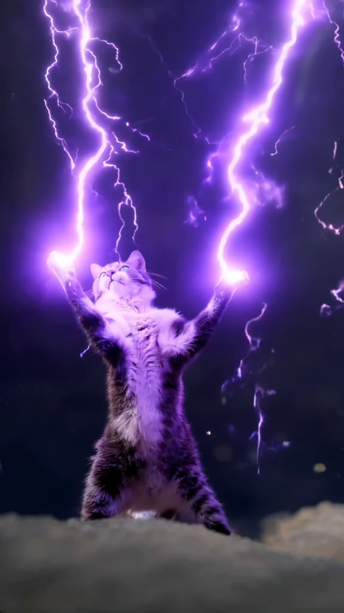 A post by @flashyflashsenkouzanshin on TikTok caption: Kitten Knight Slays Demon #cat #fantasy #darkfantasy #ai #aianimation #funny #aicat #oblivion #foryo#skyrim#tamriel#sivaringils#’acier protège, le chat apaise 🐈🗡️ #Medieval #FantasyAesthetic #KnightCore #EpicVibes #MedievalVibe# anyjumpae anyjumpae #猫ちゃん#猫 My first live wallpaper in 4k 🌩️ Thunder Cat: Master of Lightning! Watch this mystical feline harnes #eldenring #BlackKnight#darksouls 