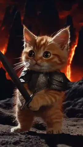 A post by @flashyflashsenkouzanshin on TikTok caption: Kitten Knight Slays Demon #cat #fantasy #darkfantasy #ai #aianimation #funny #aicat #oblivion #foryo#skyrim#tamriel#sivaringils#’acier protège, le chat apaise 🐈🗡️ #Medieval #FantasyAesthetic #KnightCore #EpicVibes #MedievalVibe# anyjumpae anyjumpae #猫ちゃん#猫 My first live wallpaper in 4k 🌩️ Thunder Cat: Master of Lightning! Watch this mystical feline harnes #eldenring #BlackKnight#darksouls 