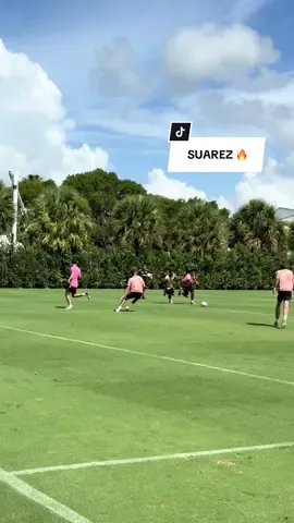 A post by @intermiamicf on TikTok caption: El Pistolero making it look easy 🔥🔫 #InterMiamiCF #Soccer #Futbol #Sportstok #LaFamiliaIMCF #Suarez 