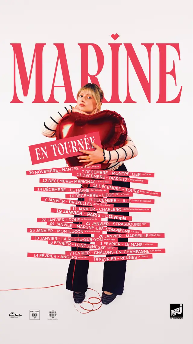 A post by @marinedmusique on TikTok caption: J’ai trop hâte !! On se voit où ?  #OnTour #tiktokmusic 