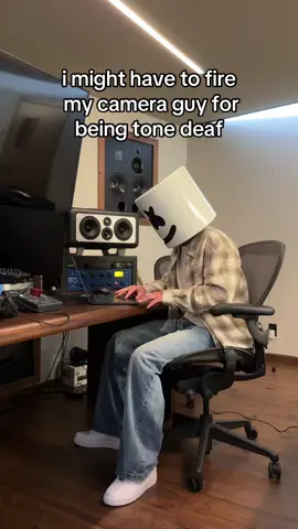 A post by @marshmello on TikTok caption: looking for a new videographer who can carry a tune lmk👀