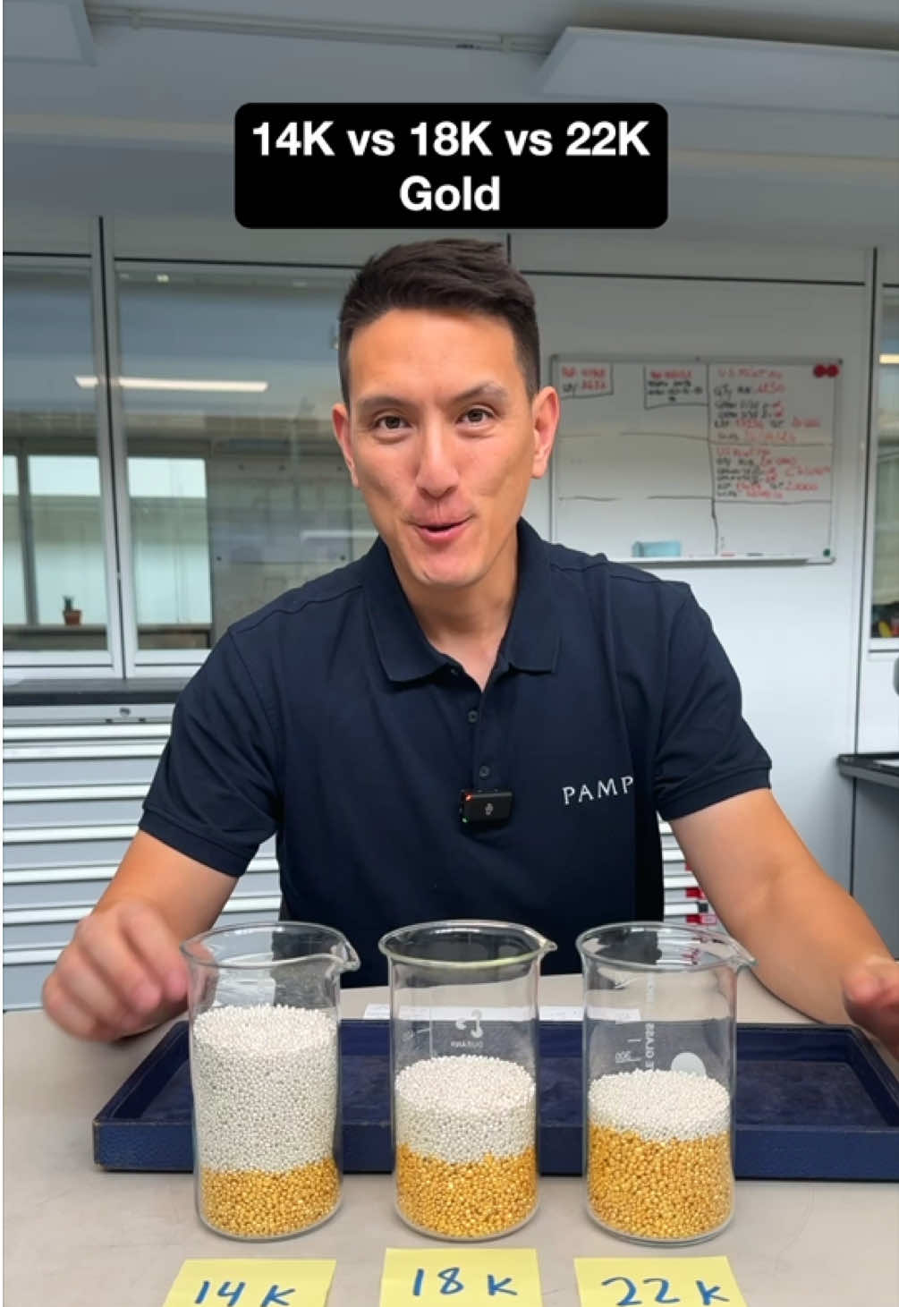 A post by @humphreytalks on TikTok caption: The difference between 14 karat, 18 karat and 22 karat gold. Explained! Follow for more :)