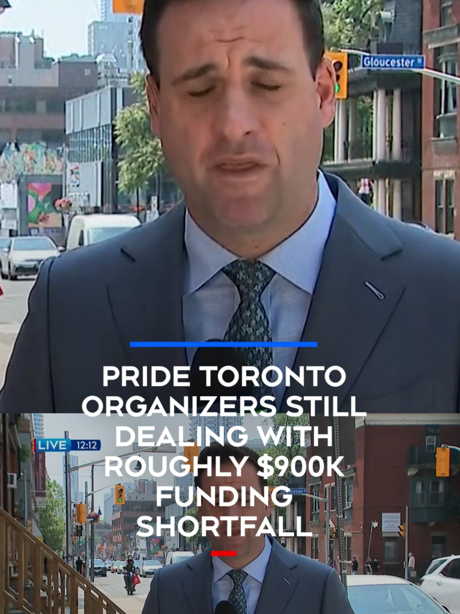 A post by @ctvnewstoronto on TikTok caption: CFTO TORONTO PRIDE FinalPride Toronto organizers still dealing with roughly $900K funding shortfall Amid the financial challenges facing Pride Toronto, organizers have announced new funding sources. Mike Walker reports.