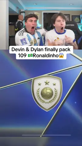 A post by @devincaherly on TikTok caption: The goat🐐 #devincaherly #devinanddylan #Gaming #packopening #fcmobile #fifa #brazil #fcmobile25 #Ronaldinho  