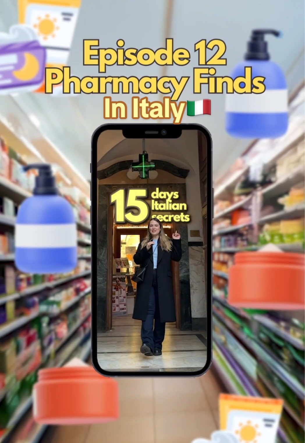 A post by @onlyonegiulia on TikTok caption: Comment ITALY for a free guide on Italy written by meee!  There are sooo many gems you can find in a Italian Pharmacy! In this video I tell you everything about it! Leave some space in your luggage pleaaaase 🤪✨ #fyp #italy #travel #pharmacytiktok #hiddengems 
