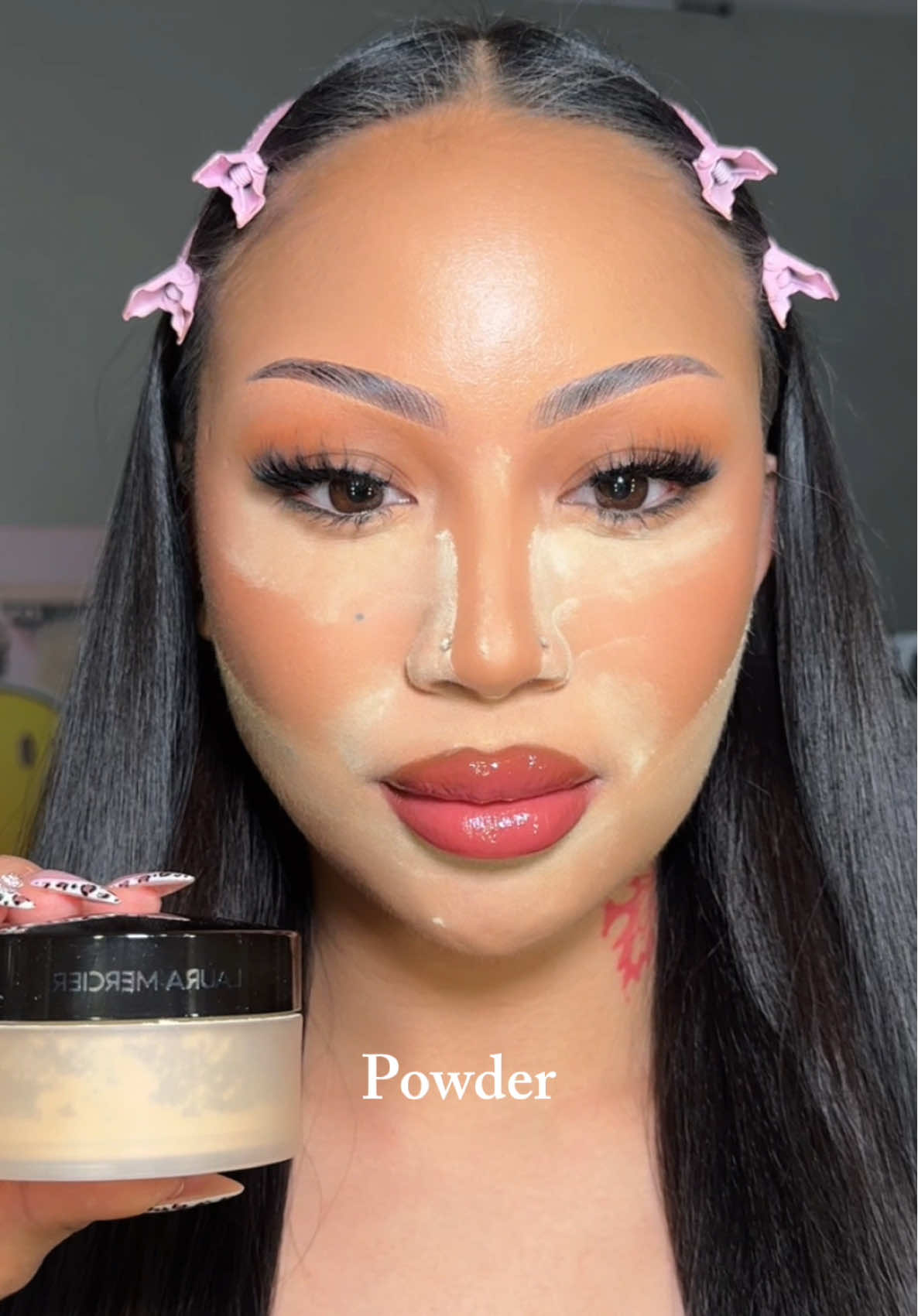 A post by @theangelamae on TikTok caption: Flawless in a flash📸  PRODUCTS: @Fenty Beauty pro filtr concealer @makeupbymario softsculpt contour @Rare Beauty soft pinch blush @Laura Mercier translucent setting powder #makeup #grwm #beauty #MakeUpTips #makeuphacks #contour #contourtutorial #contouringhacks #viral #fyp #trend #foryoupage 