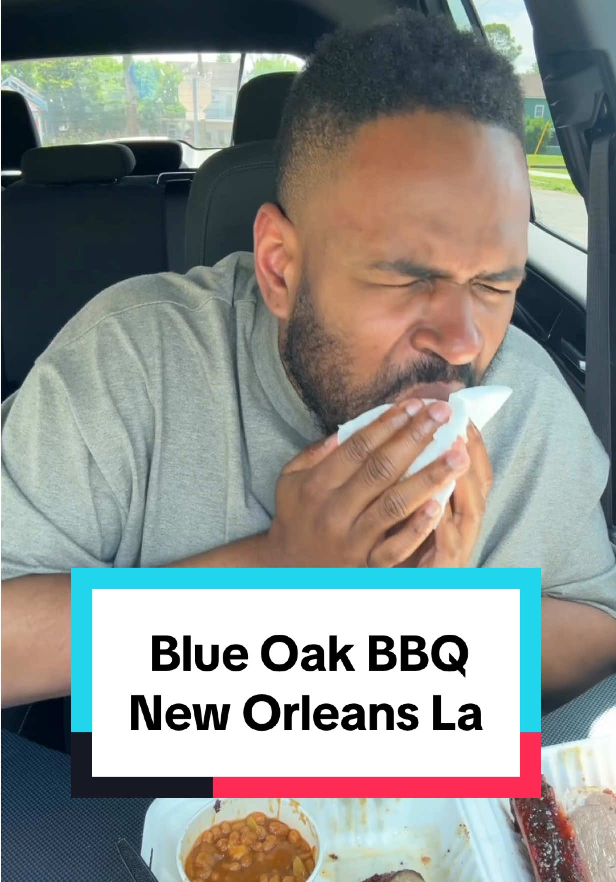 A post by @mr.chimetime on TikTok caption: The WORST BBQ In New Orleans @BlueOakBBQ ⁉️😳 #ncfoodie #neworleans #foodreview #foodcritic #bbq