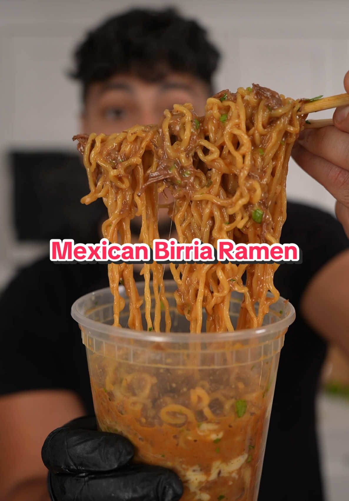 A post by @thegoldenbalance on TikTok caption: Mexican Birria Ramen 🇲🇽