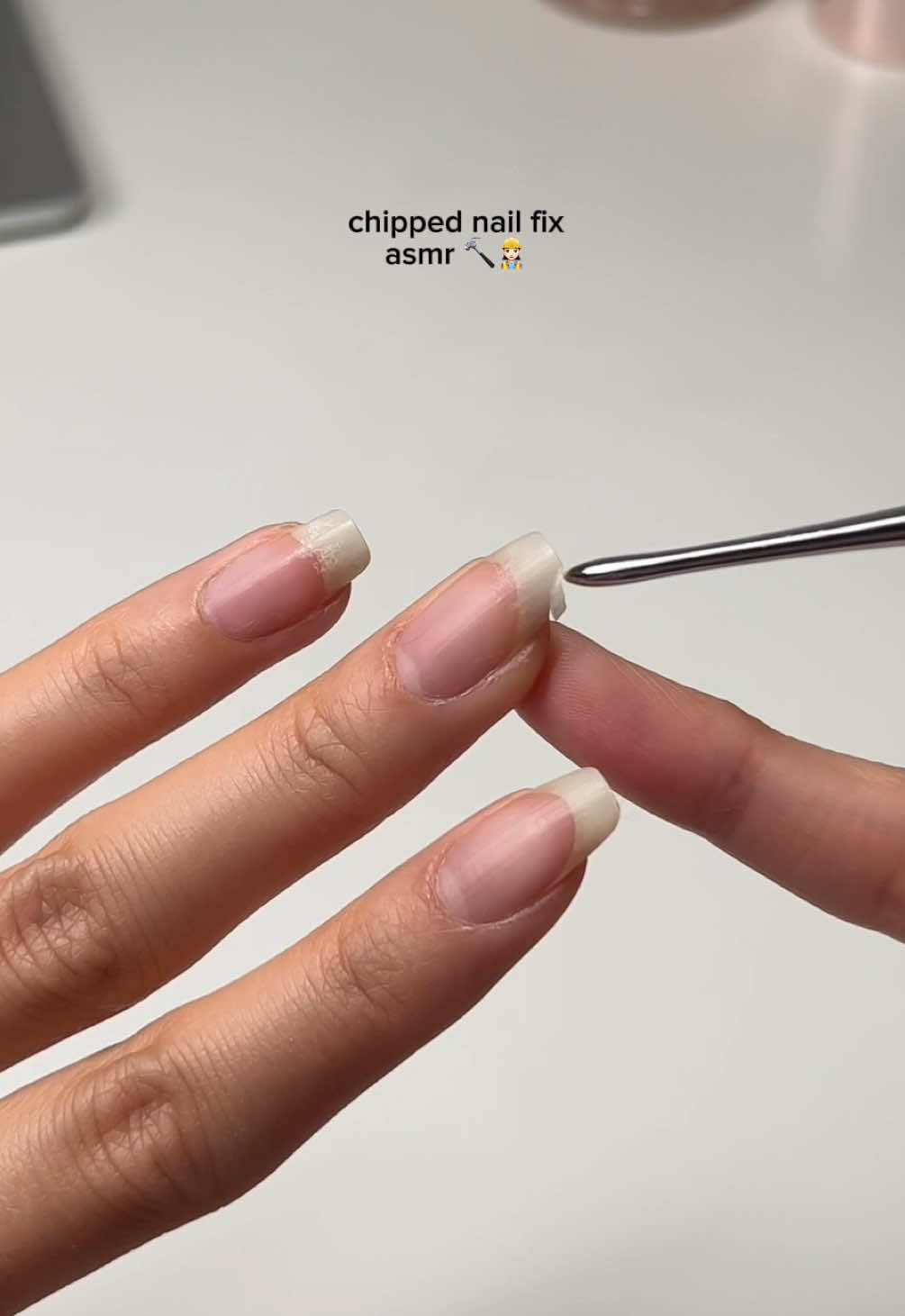 A post by @nailsbyalsn on TikTok caption: nail fix asmr! the best thing to ever come from me learning to do my own nails 🔨👷🏻‍♀️  builder gels from @Beyond Polish  CND plexigel builder *code NAILSBYALSN to save to save The best tools from @officialnavyprofessional 🤍 similar items linked on my amzn sf  ———- *aff #asmr #nailtransformation #nailrepair #tutorial #diynails 
