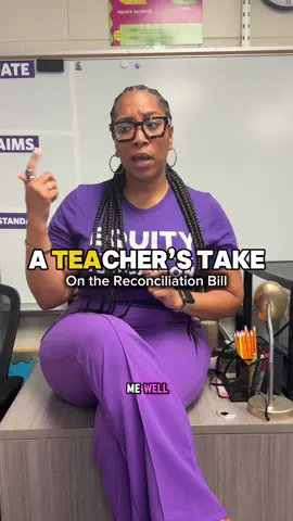 A post by @miss.sweet.tea on TikTok caption: This reconciliation bill ain’t just numbers — it’s real cuts that hurt real kids!!  Free lunch? On the line.  School nurses and counselors? At risk.  Stripping public schools of basic support isn’t policy, it’s NEGLECT and it’s INTENTIONAL. We need to speak up now!  Drop a ❌ if you feel me!  #teachers #teachersoftiktok #budgetcuts #education #publicschool #blackteachers #educator 