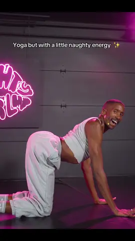 A post by @janelleginestra on TikTok caption: Yoga but with a little naughty energy 😈  Flow with Brandon on NaughtyGirlFitness.com 💋  Class Name: Booty Balance Instructor: Brandon  🎥 @DirectorBrazil 