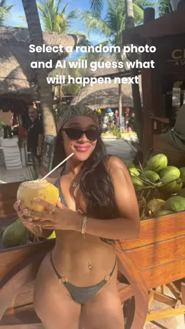 A post by @ on TikTok caption: #aifilter I’m just so confused why was he trying to steal my coconut purse? or did he turn the coconut into a purse? 