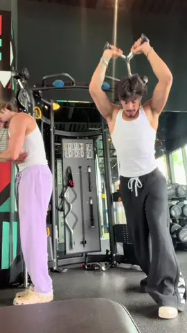 A post by @devinpaul6 on TikTok caption: Push day but the only thing in our system is a redbull 