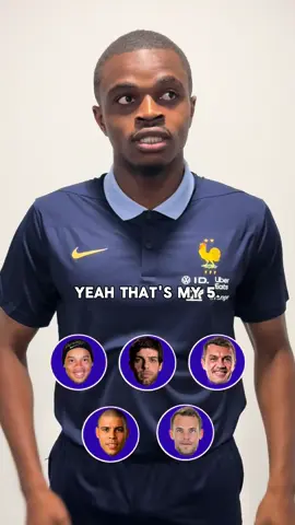 A post by @equipedefrance on TikTok caption: Pierre Kalulu's top five all-time favorite players! 😍🔝 #SportsTikTok #Football #EquipeDeFrance #Kalulu #Top5 #Juventus @Pierre Kalulu 