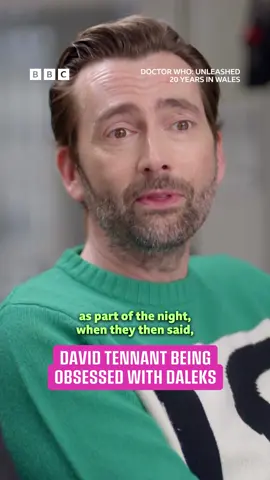 A post by @bbc on TikTok caption: "More than a tin can!" #DoctorWho #Unleashed #20YearsInWales #BilliePiper #DavidTennant #Dalek  David Tennant and Billie Piper talk about their first time seeing the Daleks