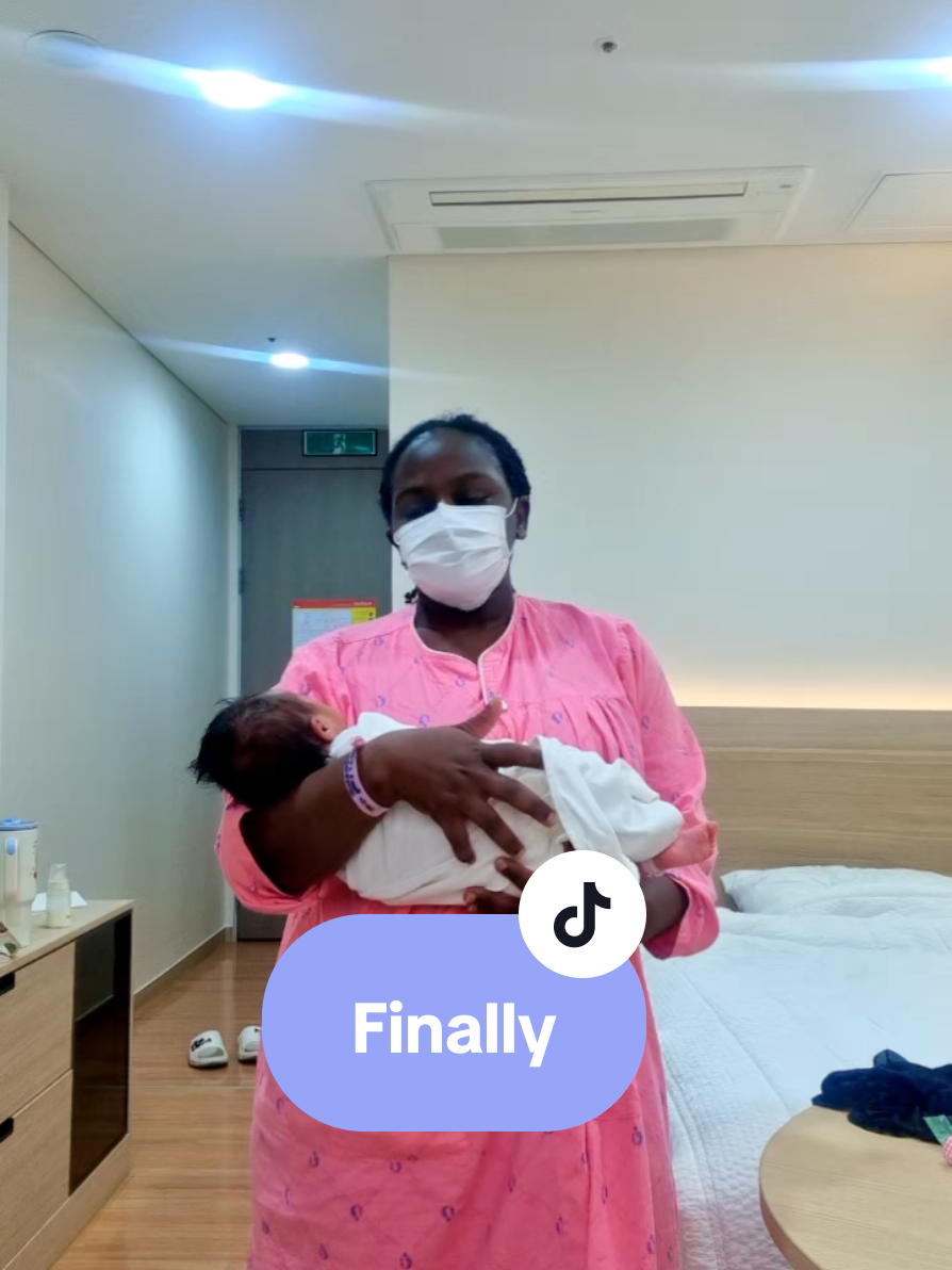 A post by @mrskwon1 on TikTok caption: Finally we are leaving joriwon. #treatment #postpartum #newmum #happiness 