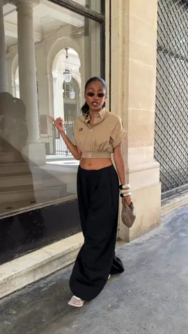 A post by @sarahndiaye on TikTok caption: It finally feels like summer in Paris @Miu Miu @Jacquemus @Shevoke Eyewear @Tony Bianco #OOTD #summerlooks #miumiu 