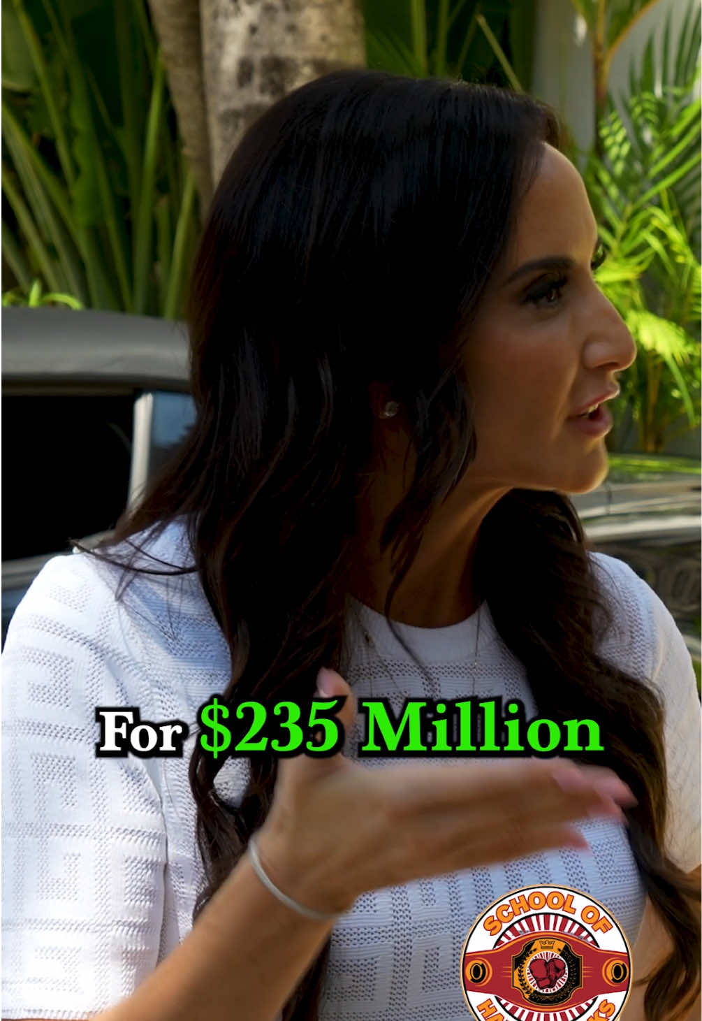 A post by @theschoolofhardknocks on TikTok caption: She sold her company for $235 MILLION 🤯 I interviewed @Kim Perell at her house in Miami, Florida and I asked her how she got the money to start her tech company. I asked her if she faced rejection and her best sales advice for anyone in business. I also asked her how she set her business up to scale and sell for over $200 million. Lastly, I asked her the best advice she’d give the younger generation today. #wealth #entrepreneur #financialfreedom #motivation 