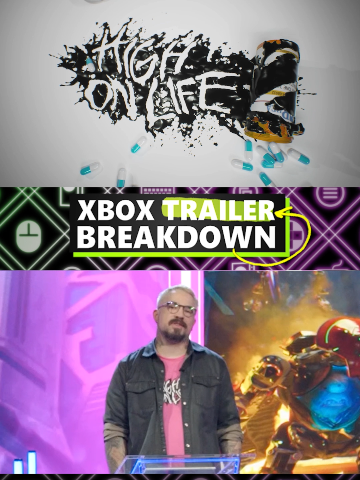 A post by @xbox on TikTok caption: Did you catch the High on Life 2 trailer? Squanch Games breaks it down and dives into all the game details! ​ ​ Let's get weird. #HighOnLife2 #XboxGamePass