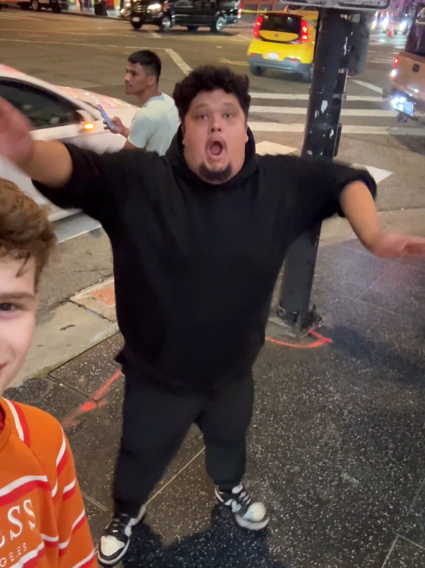 A post by @merrickhanna on TikTok caption: This has to stop @Edgar Vicencio #hollywoodblvd #coughdance #tuff #rockyourbody 