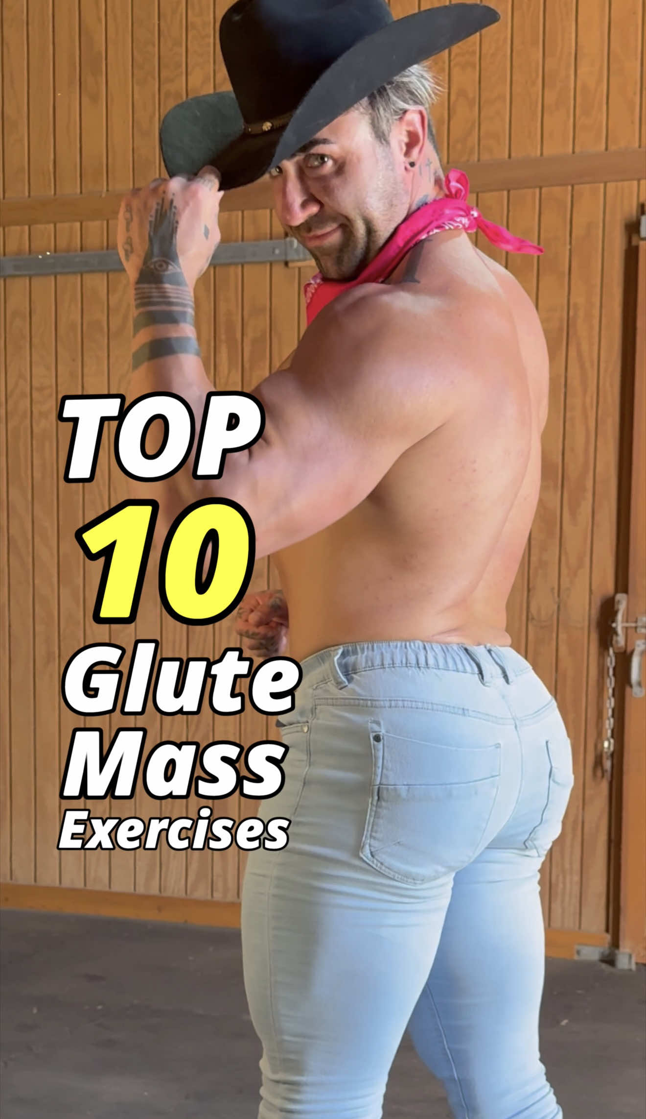 A post by @nunzziii on TikTok caption: Top 10 Glute Mass Exercises! #glutes 