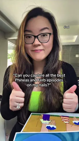 A post by @vivxue on TikTok caption: #ad My summer comfort show is BACK for a 5th season!!!! Are you gonna watch Phineas and Ferb with me? 🥹😁 Catch the new season on @Disney+ and you can watch the full first episode here on @Phineas and Ferb TikTok too! #pressonnails #nailart #PhineasAndFerb