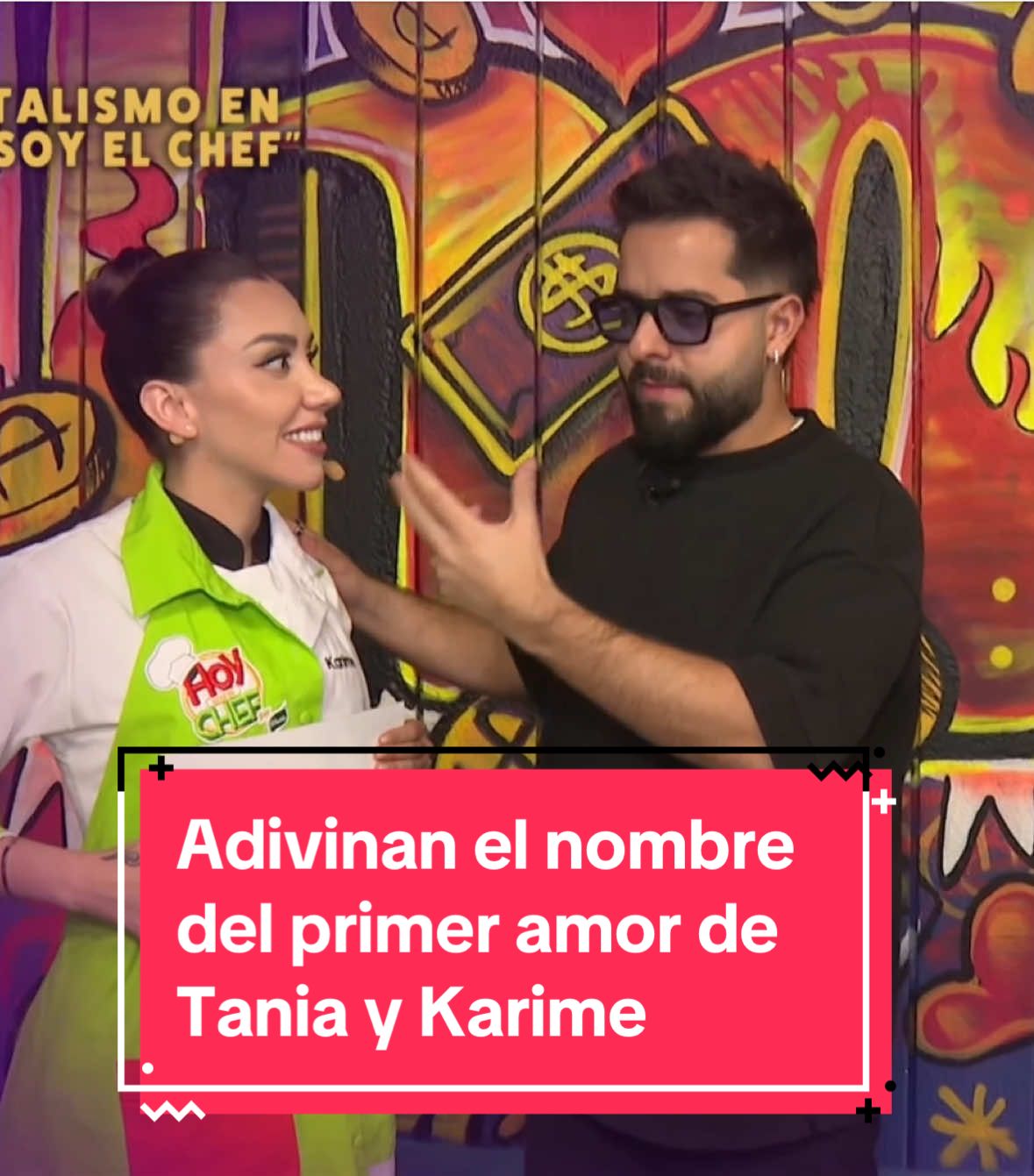 A post by @programa_hoy on TikTok caption: @Michel Gallero sorprendió a @Tania Rincón y a @Karime Pindter al adivinar el nombre de su primer amor 😳😱 #HoySoyElChef 