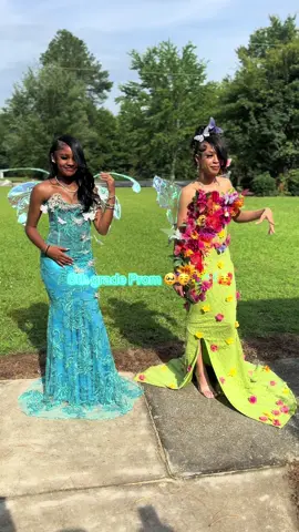 A post by @maeerozayy92 on TikTok caption: My babies going to high school 🥹🥹🥹🥹🥹😮‍💨😮‍💨😮‍💨😮‍💨😮‍💨🧚‍♀️ they look so pretty omgggggggg ! Thank you @Traviance 🪡 🥷🏽 👗 for their beautiful dresses friend 🦋💐🥹🧚‍♀️ #fyp #prom #kids 