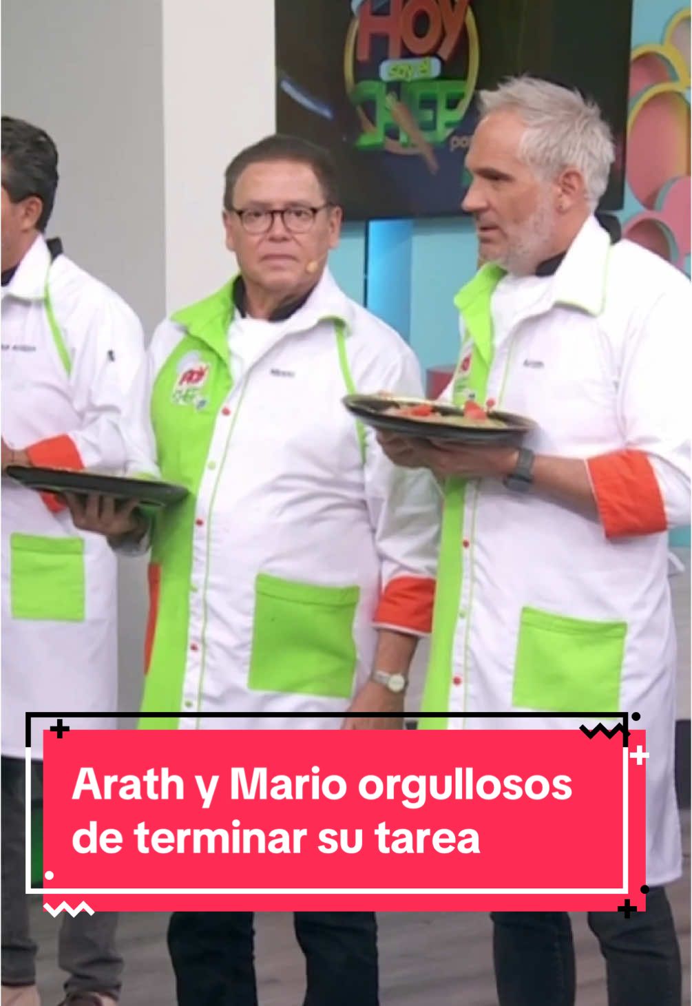 A post by @programa_hoy on TikTok caption: Arath y Mario no han podido venir a los ensayos por compromisos personales y se sienten orgullosos de haber acabado la tarea. 🧑‍🍳#HoySoyElChef 