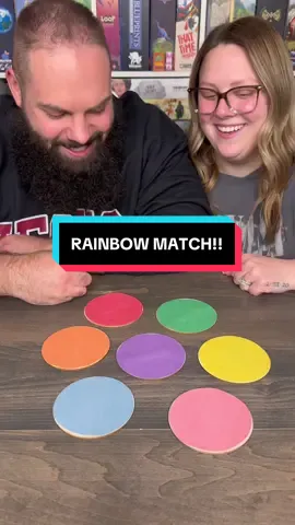 A post by @games4two on TikTok caption: Come Play Rainbow Match With Us, We’ve Been Loving DIY Games! #boardgames #gamenight #couple #fun 