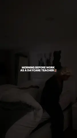 A post by @ on TikTok caption: I was so tired this morning I literally had nothing to say, I usually yap when I’m up 😂 #morningwithme #morningbeforework #daycareteacher 