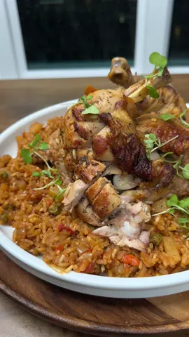 A post by @chefchosen on TikTok caption: Summer Eats for the Kids: One-Pot Chicken & Rice w/ Roasted Broccoli 🍗🥦 Here’s your grocery list to make it happen: serves 6-8 Main Ingredients: 	•	4 chicken leg quarters 	•	2 cups jasmine or basmati rice 	•	1 russet potato 	•	5 Roma tomatoes 	•	1 large yellow onion 	•	1 (15 oz) can of mixed vegetables (peas, carrots, etc.) 	•	2 small to medium heads of broccoli You should already have: 	•	Very Noicee All Purpose Seasoning (get it if you don’t 👀) 	•	Oil 	•	Butter 	•	Thyme 	•	Bay leaves 	•	Tomato paste 	•	Soy sauce 	•	Salt & black pepper #VeryNoicee #OnePotMeal #SummerEats