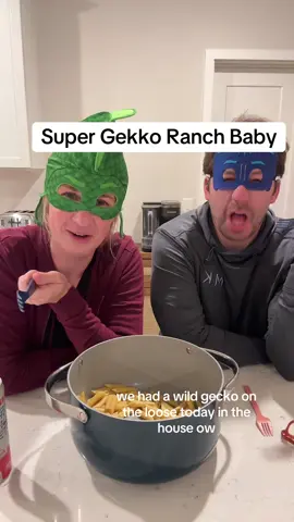 A post by @momchats on TikTok caption: @dadchats is more unhinged than normal… I think I know where our child gets it. 