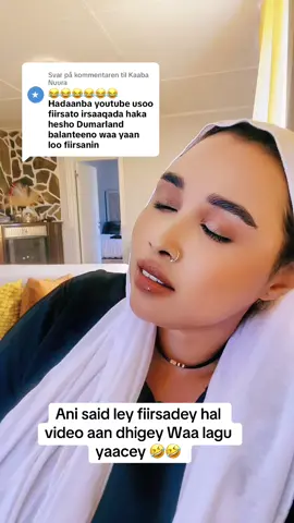 A post by @maryansaladali on TikTok caption: Svarer @Kaaba Nuura qof Ina ceyso ma fcna 😫#somalitiktok #maryandheeman 