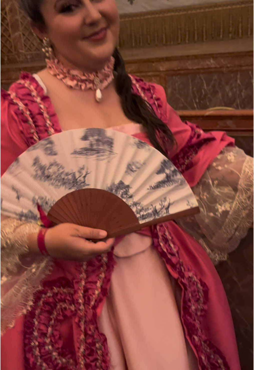 A post by @thedisneybelle on TikTok caption: This is the only way to describe the feeling of being in Marie Antoinette’s personal theatre 🌹#fetesgalantes #versailles #palaceofversailles #france 