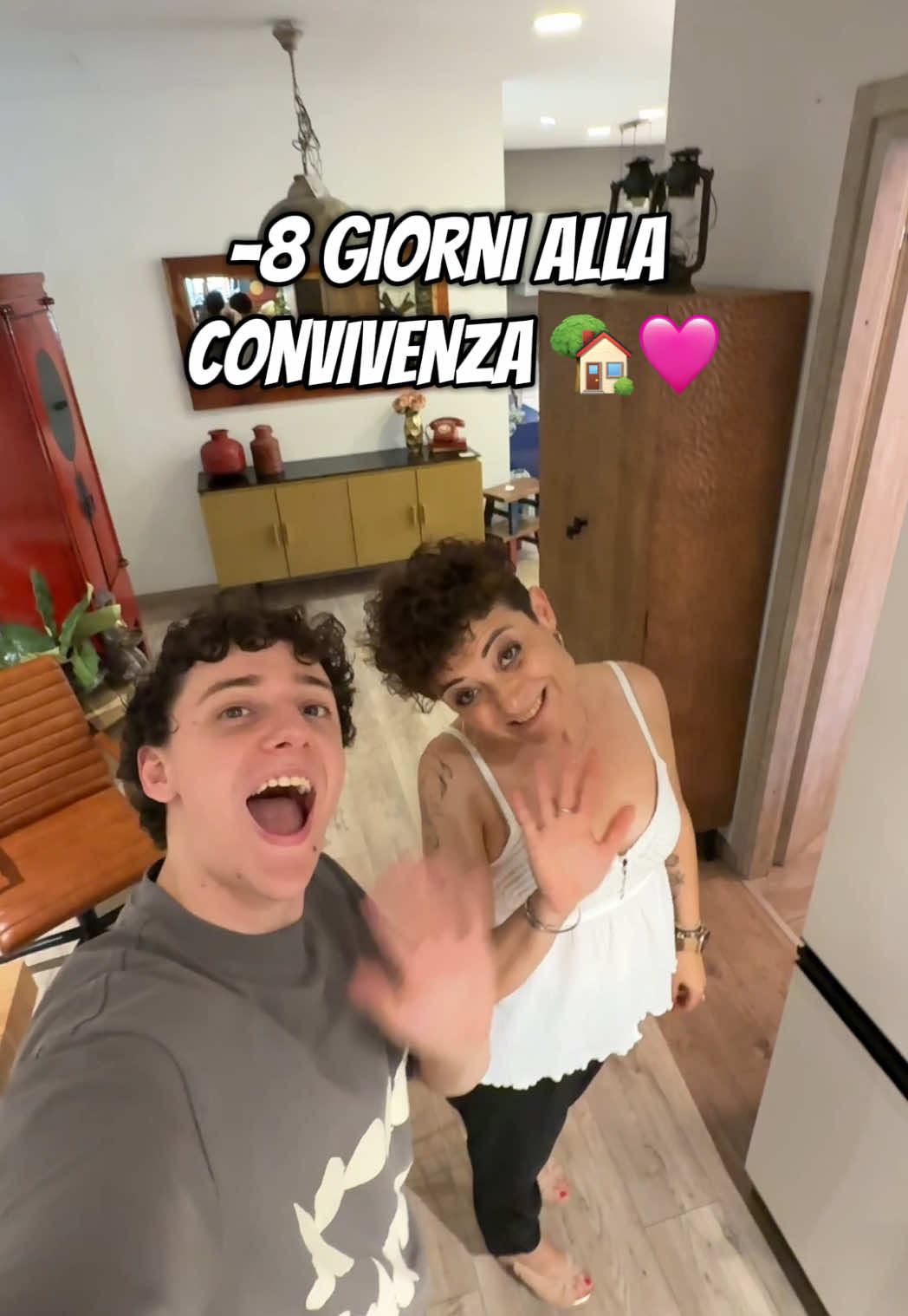 A post by @ramskupido on TikTok caption: -8 GIORNI ALLA CONVIVENZA 🏡🩷 salotto ordinato dall’inimitabile monica di @Vesto&Arredo 