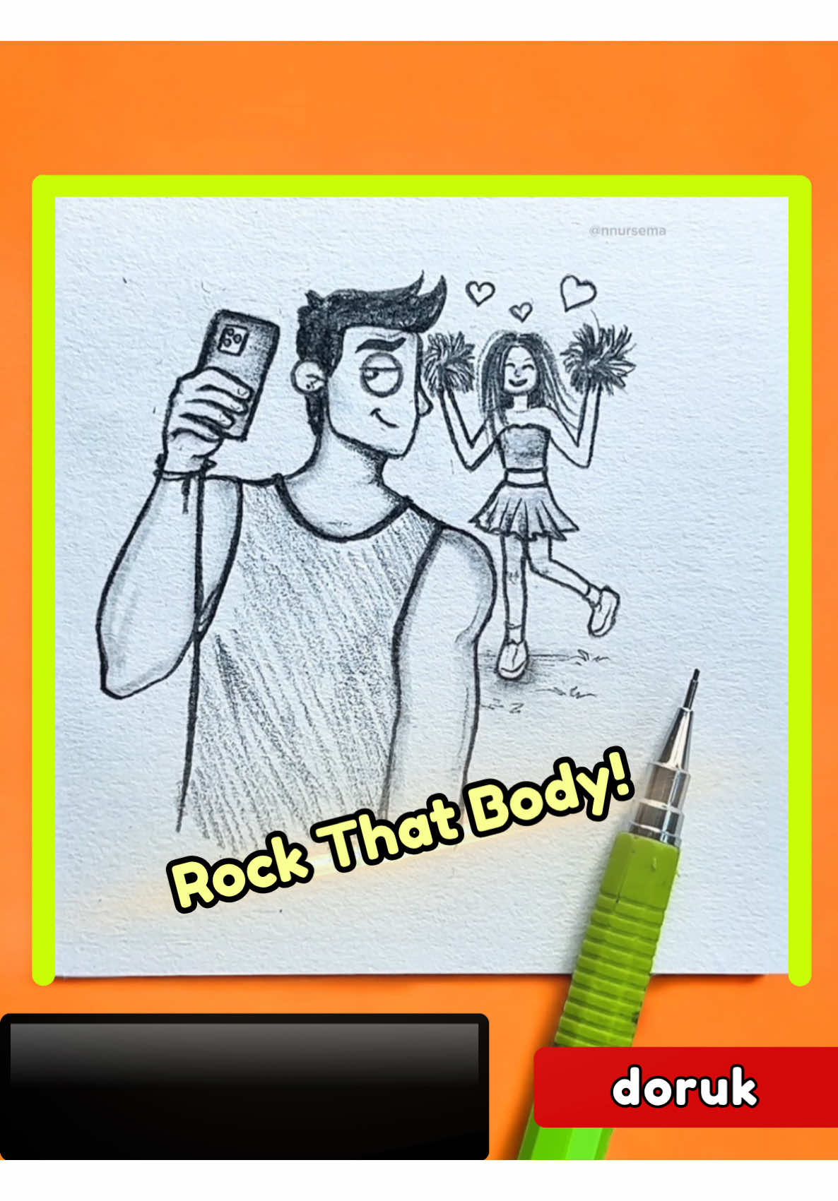 A post by @nnursema on TikTok caption: @doruk.atan.tavan adlı kullanıcıya yanıt veriliyor #doruk #drawing 