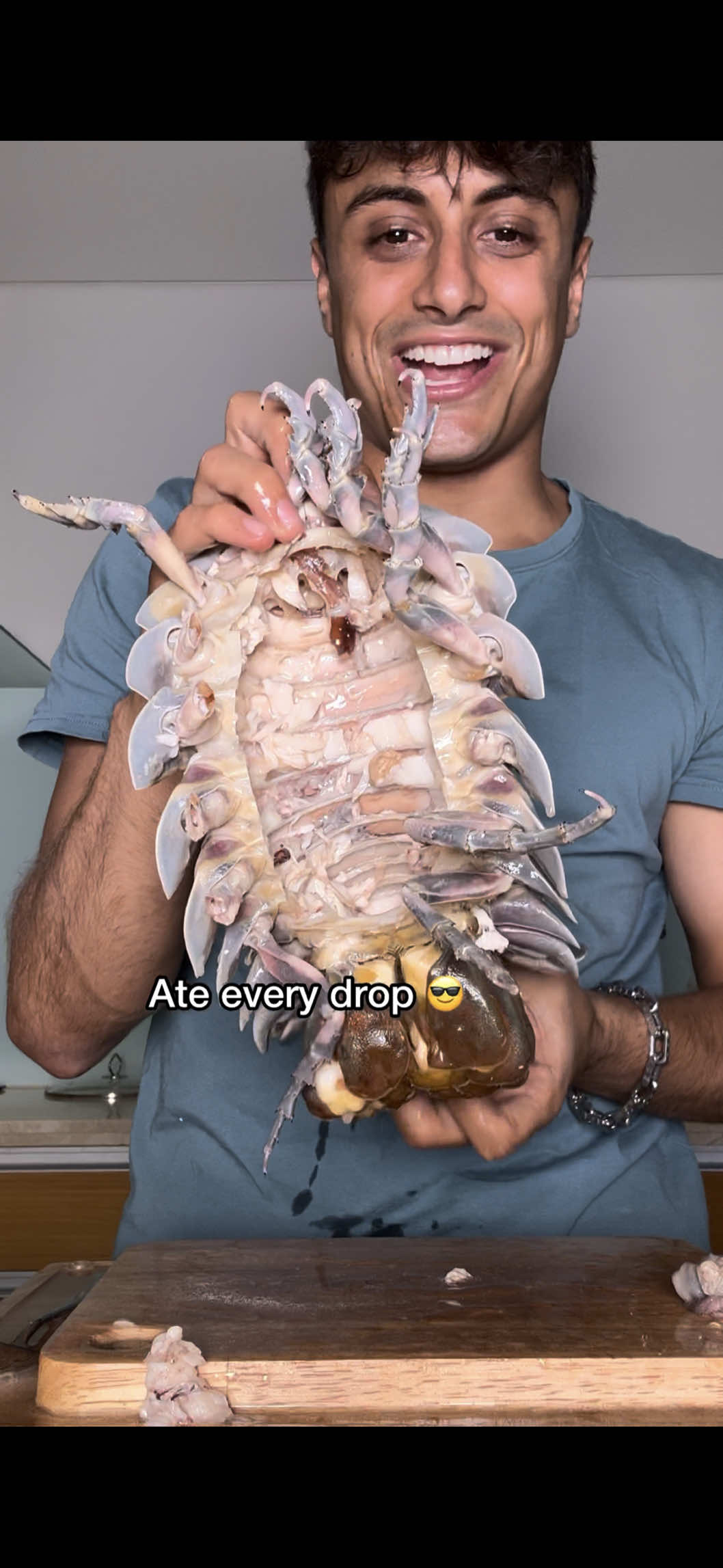 A post by @nick_kratka on TikTok caption: Isopod Mukbang 🤤 #mukbang #seafood #seafoodlover 