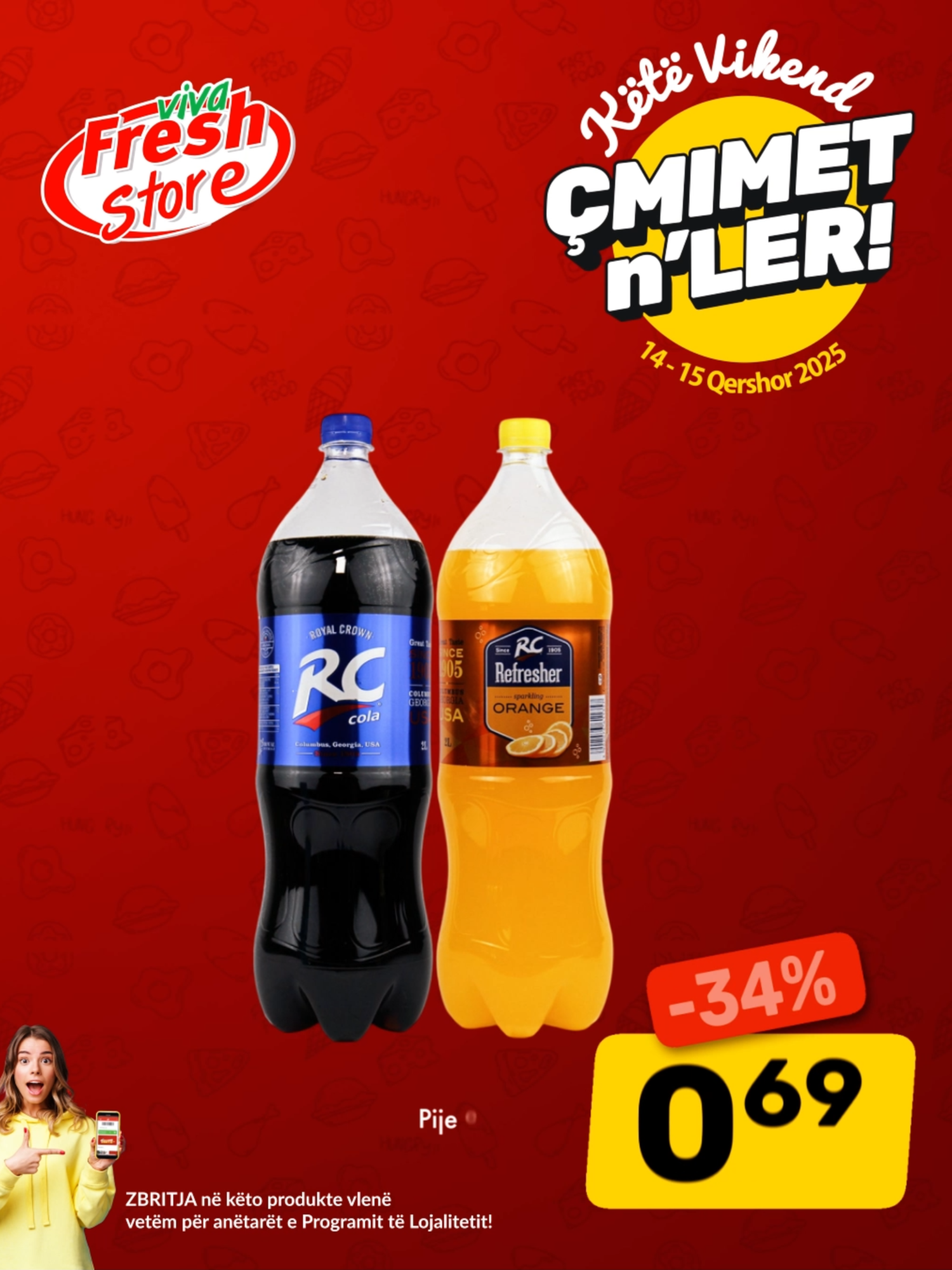 A post by @vivafreshstore_ on TikTok caption: Këtë  Vikend🤩🎉 Në Viva Fresh  Çmimet i kemi l'shu n'ler!🔥 Oferta vlenë 14-15Qershor 2025⏰ #vivafreshstore #kosova #foryourepage #virale #fyp #zbritje