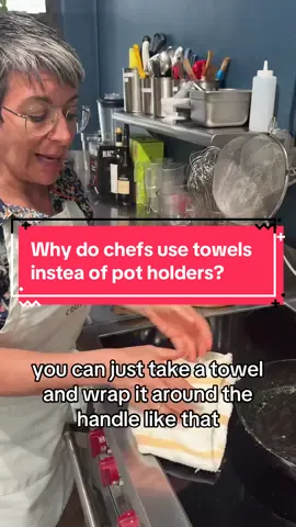 A post by @thechefsmartypants on TikTok caption: Why reach for a towel instead of a pot holder when taking pans or baking sheets out of the oven? Let me tell you why!  By the way, we'll be diving into French baking and cooking tips in October. Hurry! Only two spots left. Book before July 1st to receive $250 off! #towel #ovenmitt #potholder #cooking #cookingtips #cheftips @EF Go Ahead Tours @Hedley & Bennett @Sur La Table @crateandbarrel 