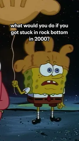 A post by @spongebob on TikTok caption: raise your hand if you would have never made it out of Rock Bottom 🙋‍♂️