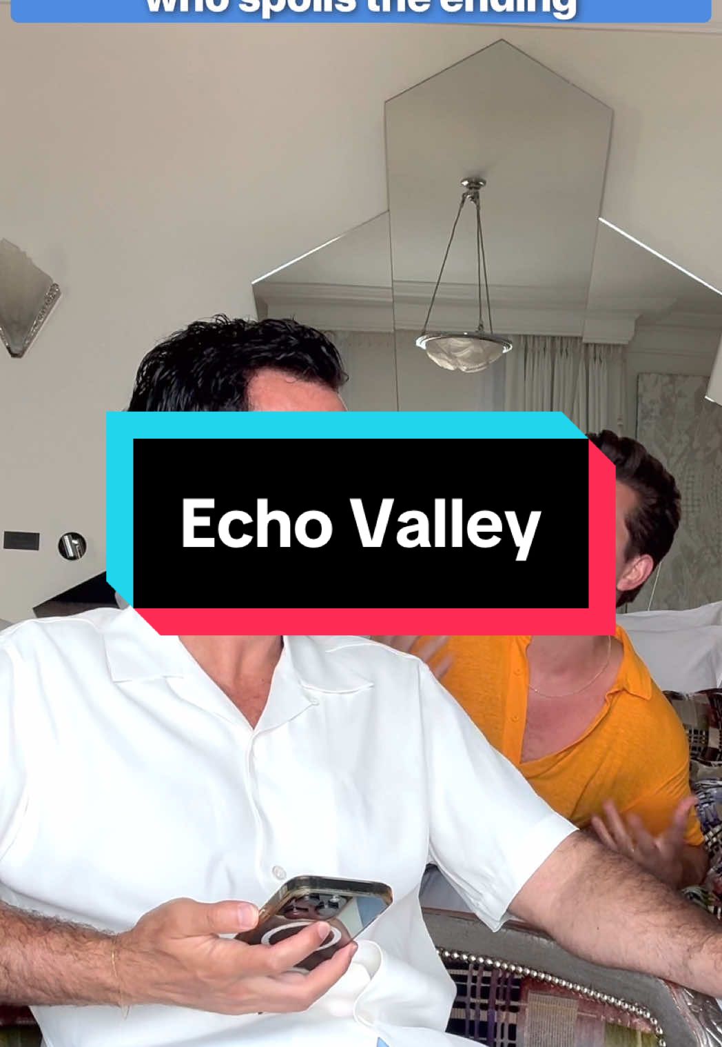 A post by @ericgoldie on TikTok caption: #AppleTVPlusPartner The way I (clearly) can’t stop talking about #EchoValley starring #JulianneMoore and #SydneySweeney on @Apple TV!!! You guys have to watch for yourself before I spoil the whole thing. Streaming now!