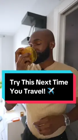 A post by @joshotusanya on TikTok caption: Try This Next Time You Travel! ✈️ (Wait for it..) #travelhacks #hacks #advice #memories #joshosays  